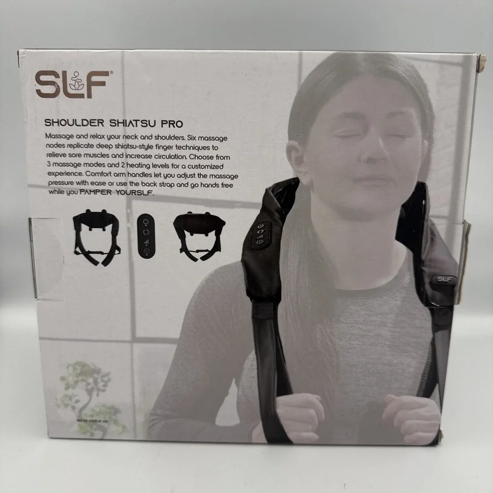 FitRx Shiatsu Pro Cordless Heated Massager, 6 Heads, Neck Back‎ Shoulder, Black